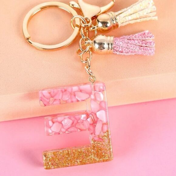 3/$25❗️Boho Letter “E” Charm keychain - Picture 3 of 3
